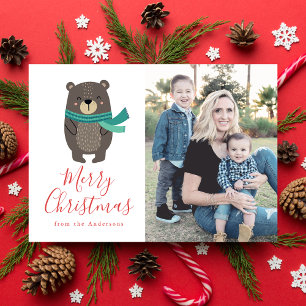 Winter Friends Bear Holiday Photo Card