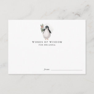 Winter Friends Christmas Baby Shower Advice Card