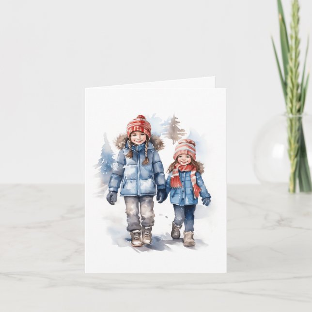 Winter Friends Greeting Card | Blank Inside (Front)