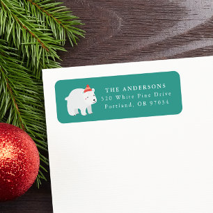 Winter Friends Polar Bear Holiday Return Address