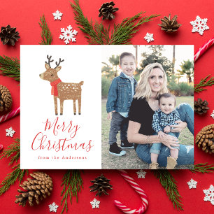 Winter Friends   Reindeer Holiday Photo Card