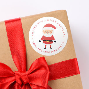 Winter Friends   Santa Claus Holiday Classic Round Sticker