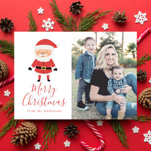 Winter Friends Santa Claus Holiday Photo Card