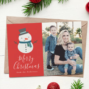 Winter Friends   Snowman Holiday Photo Card