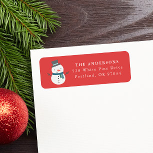 Winter Friends Snowman Holiday Return Address