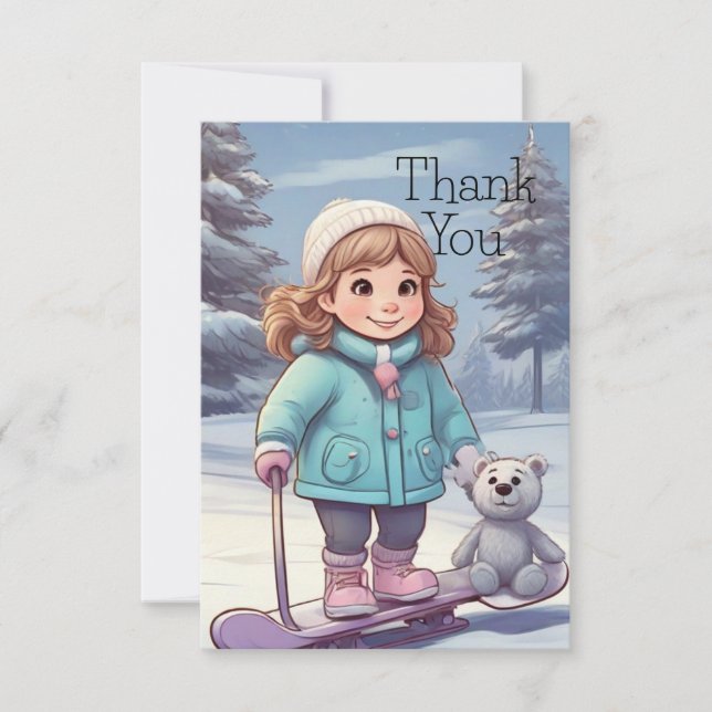 Winter friends  thank you card (Front)