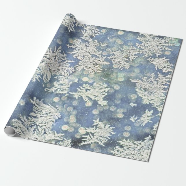 Winter Frost Abstract Photography - Bokeh Effect Wrapping Paper (Unrolled)