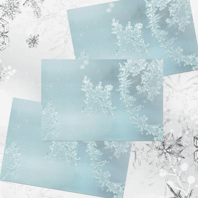 Winter Frost and Snow Flakes Frosty Blue Tissue Paper (Creator Uploaded)