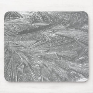 Winter Frost in Black and White Mouse Mat