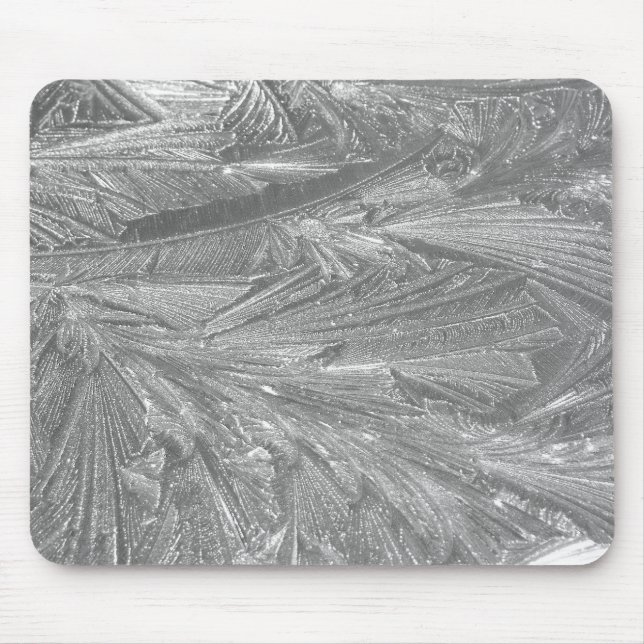 Winter Frost in Black and White Mouse Mat (Front)