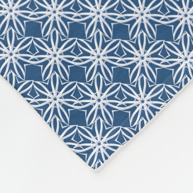 Winter Frost on Custom Colour Background Fleece Blanket (Corner)