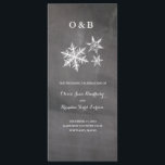 Winter Frost Snowflakes Chalkboar Ceremony Progam Programme<br><div class="desc">FROM THE WINTER FROST WEDDING COLLECTION: For your Wedding Invitation - 3 WHITE Elegant Snowflakes with a chalkboard background set. If the colour scheme is not what you wanted please email paula@labellarue.com before an order is place. Please make sure you proof your design before submitting your order. If you have...</div>