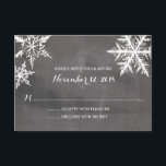 Winter Frost Snowflakes Chalkboard | Wedding RSVP<br><div class="desc">FROM THE WINTER FROST WEDDING COLLECTION: For your Wedding RSVP Cards - 3 WHITE Elegant Snowflakes with a rustic chalkboard background set. If the colour scheme is not what you wanted please email paula@labellarue.com before an order is place. Please make sure you proof your design before submitting your order. If...</div>