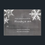 Winter Frost Snowflakes Chalkboard | Wedding RSVP Card<br><div class="desc">FROM THE WINTER FROST WEDDING COLLECTION: For your Wedding RSVP Cards - 3 WHITE Elegant Snowflakes with a rustic chalkboard background set. If the colour scheme is not what you wanted please email paula@labellarue.com before an order is place. Please make sure you proof your design before submitting your order. If...</div>