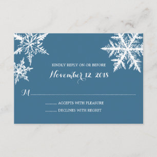 Winter Frost Snowflakes   Wedding RSVP