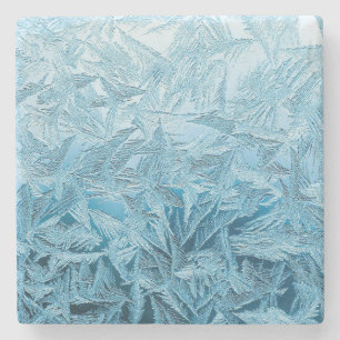 Winter frost stone coaster