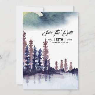 Winter Frosty Wedding Invitation Card Design