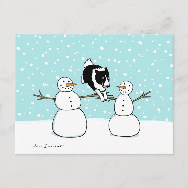 Winter Fun Border Collie | Dog Christmas Holiday (Front)