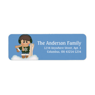 Winter Fun Boy d1 Return Address Labels