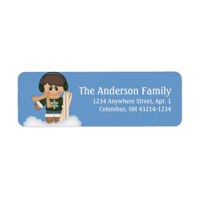 Winter Fun Boy d1 Return Address Labels (Front)