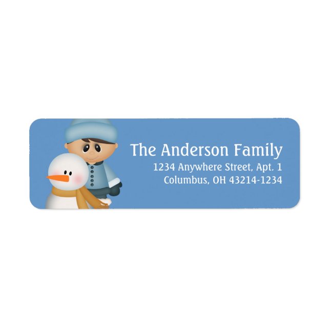 Winter Fun Boy d2 Return Address Labels (Front)