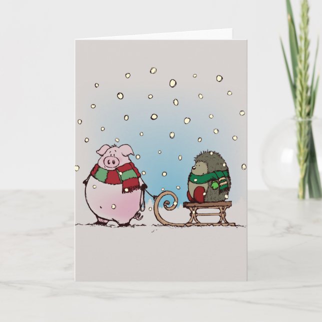 Winter fun holiday card (Front)