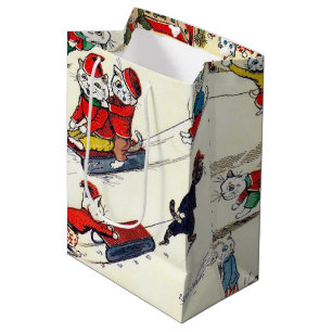 Winter Fun in the Land of Cats, Louis Wain Medium Gift Bag