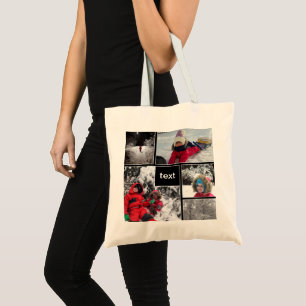 Winter fun kids games snow customisable text perso tote bag
