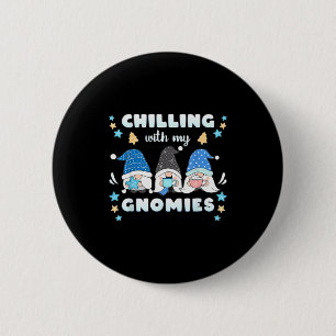 Winter, Funny Nordic Christmas Gnomes  6 Cm Round Badge