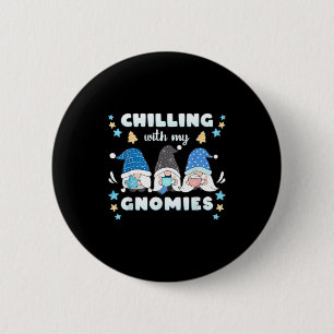 Winter, Funny Nordic Christmas Gnomes  6 Cm Round Badge