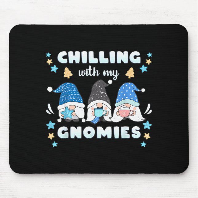 Winter, Funny Nordic Christmas Gnomes  Mouse Mat (Front)