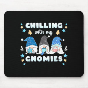 Winter, Funny Nordic Christmas Gnomes Mouse Mat