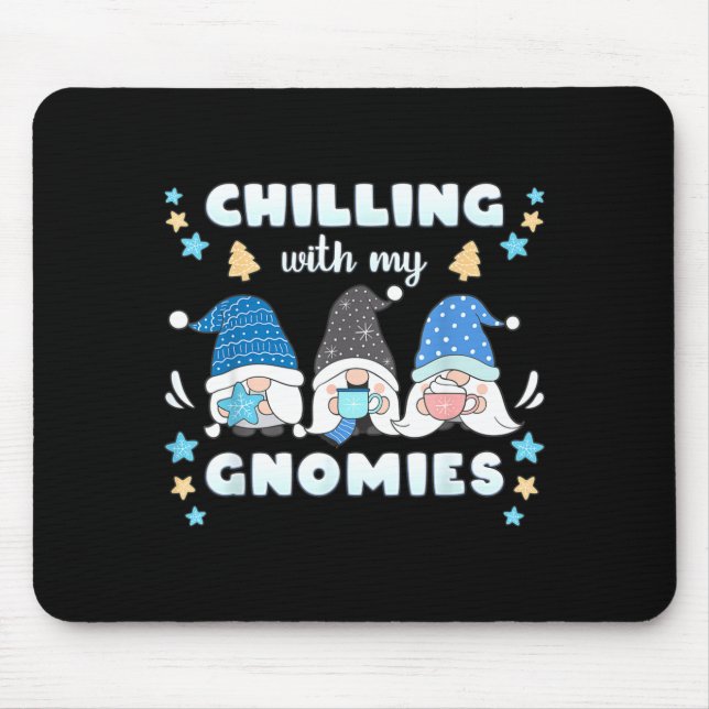 Winter, Funny Nordic Christmas Gnomes  Mouse Mat (Front)