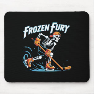 Winter Fury Skeleton Ice Hockey Skater Design Mouse Mat