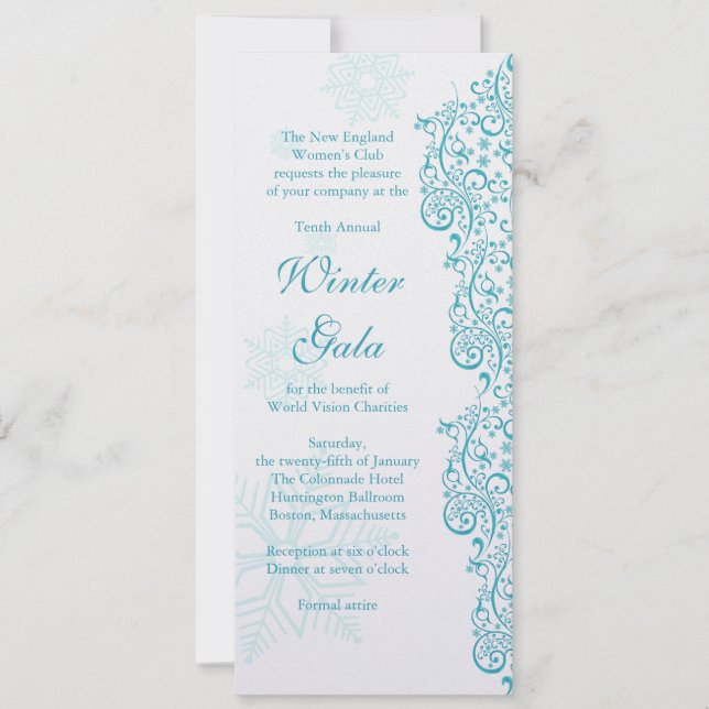 Winter Gala Fundraiser Corporate Party Invitation (Front)