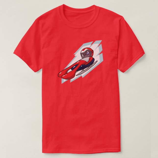 Winter Games Luge Anime Style Illustration T-Shirt (Design Front)