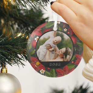 Winter Garden   Custom Photo & Year Glass Tree Decoration