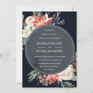 Winter Garden   Floral Wedding Invitation