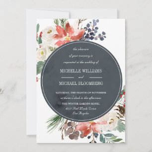 Winter Garden Floral Wedding Invitation
