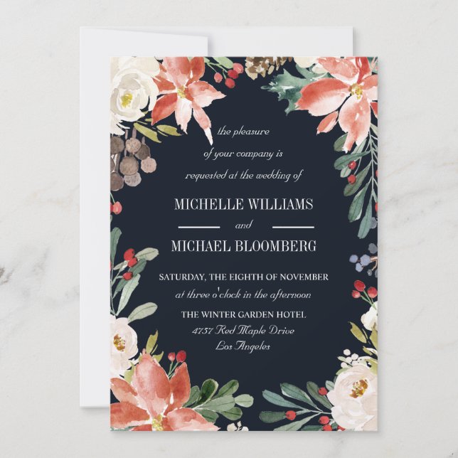 Winter Garden | Floral Wedding Invitation (Front)