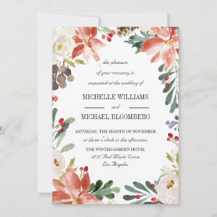 Winter Garden Floral Wedding Invitation