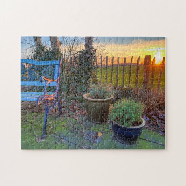 Winter Garden in Sunset Jigsaw Puzzle (Horizontal)