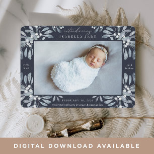 Winter Garden   Photo Birth Announcement