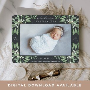 Winter Garden   Photo Birth Announcement