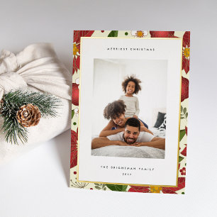 Winter Garden Vertical Photo Foil Holiday Card