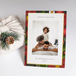 Winter Garden Vertical Photo Foil Holiday Card