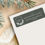 Winter Garland Calligraphy Script Monogram Crest<br><div class="desc">Embrace the joy of the holiday season with our winter garland monogram crest holiday return address label. Our personalised return address label features our winter garland monogram crest design. Customise with family signature, address, and monogram. Spread the love and cheer this winter with these stunning return address labels. Design by...</div>