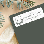 Winter Garland Calligraphy Script Monogram Crest<br><div class="desc">Embrace the joy of the holiday season with our winter garland monogram crest holiday return address label. Our personalised return address label features our winter garland monogram crest design. Customise with family signature, address, and monogram. Spread the love and cheer this winter with these stunning return address labels. Design by...</div>