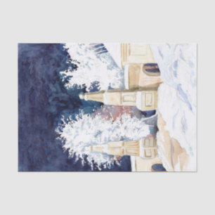 Winter gate at night (sketch) tissue paper