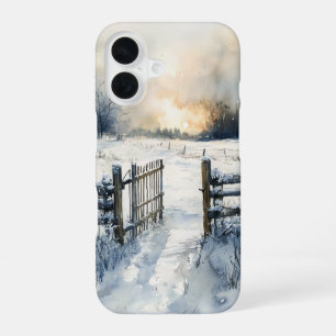 Winter Gate at Sunrise iPhone 16 Case